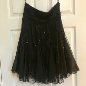 Black Lace and Sequin Bead Skirt
